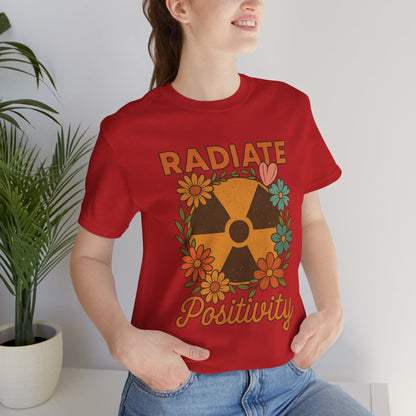 Radiate Positivity Radiation Symbol with Daisies - T-Shirt | Nurses and Healthcare | Roly Poly Print