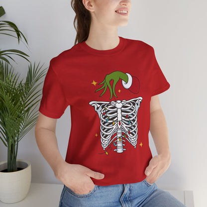 Grinch Holding Your Skeleton Ornaments - Christmas T-Shirt | Holiday | Roly Poly Print