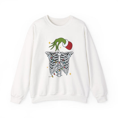 Grinch Holding Your Skeleton Ornaments - Christmas Sweatshirt | Holiday | Roly Poly Print