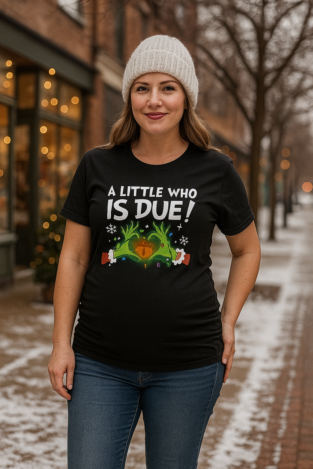 A Little Who is Due with Grinch - Christmas T-Shirt | Holiday | Roly Poly Print