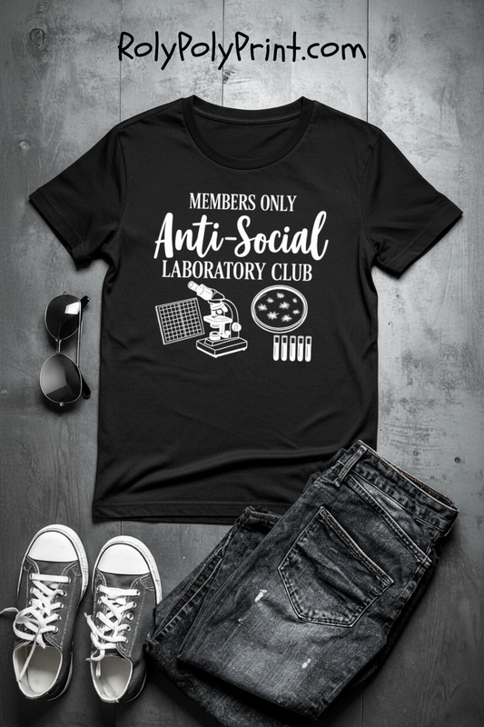 Anti-Social Laboratory Club - Dark Material T-Shirt | STEM | Roly Poly Print