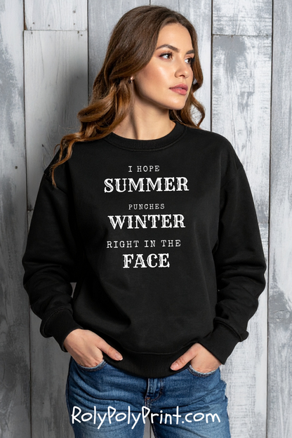 Summer Punches Winter - Sweatshirt | Funny and Sarcastic | Roly Poly Print