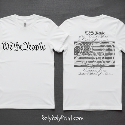 Patriotic We The People 250 Anniversary Flag T-Shirt | Holiday | Roly Poly Print