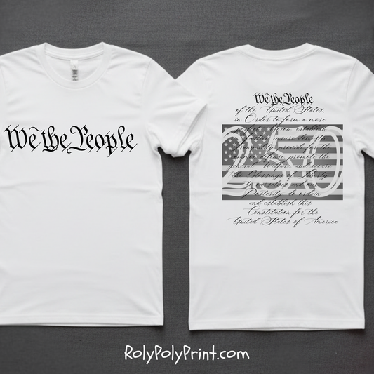 Patriotic We The People 250 Anniversary Flag T-Shirt | Holiday | Roly Poly Print