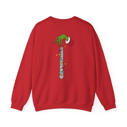 Grinch Holding Your Skeleton Ornaments - Christmas Sweatshirt | Holiday | Roly Poly Print