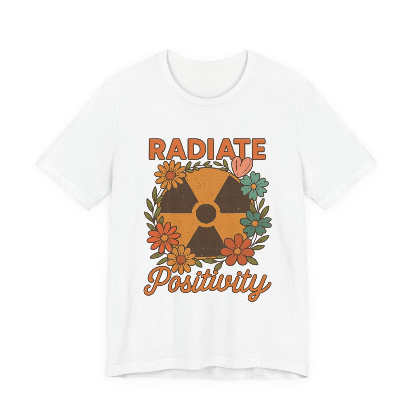 Radiate Positivity Radiation Symbol with Daisies - T-Shirt | Nurses and Healthcare | Roly Poly Print