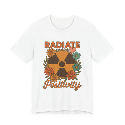Radiate Positivity Radiation Symbol with Daisies - T-Shirt | Nurses and Healthcare | Roly Poly Print