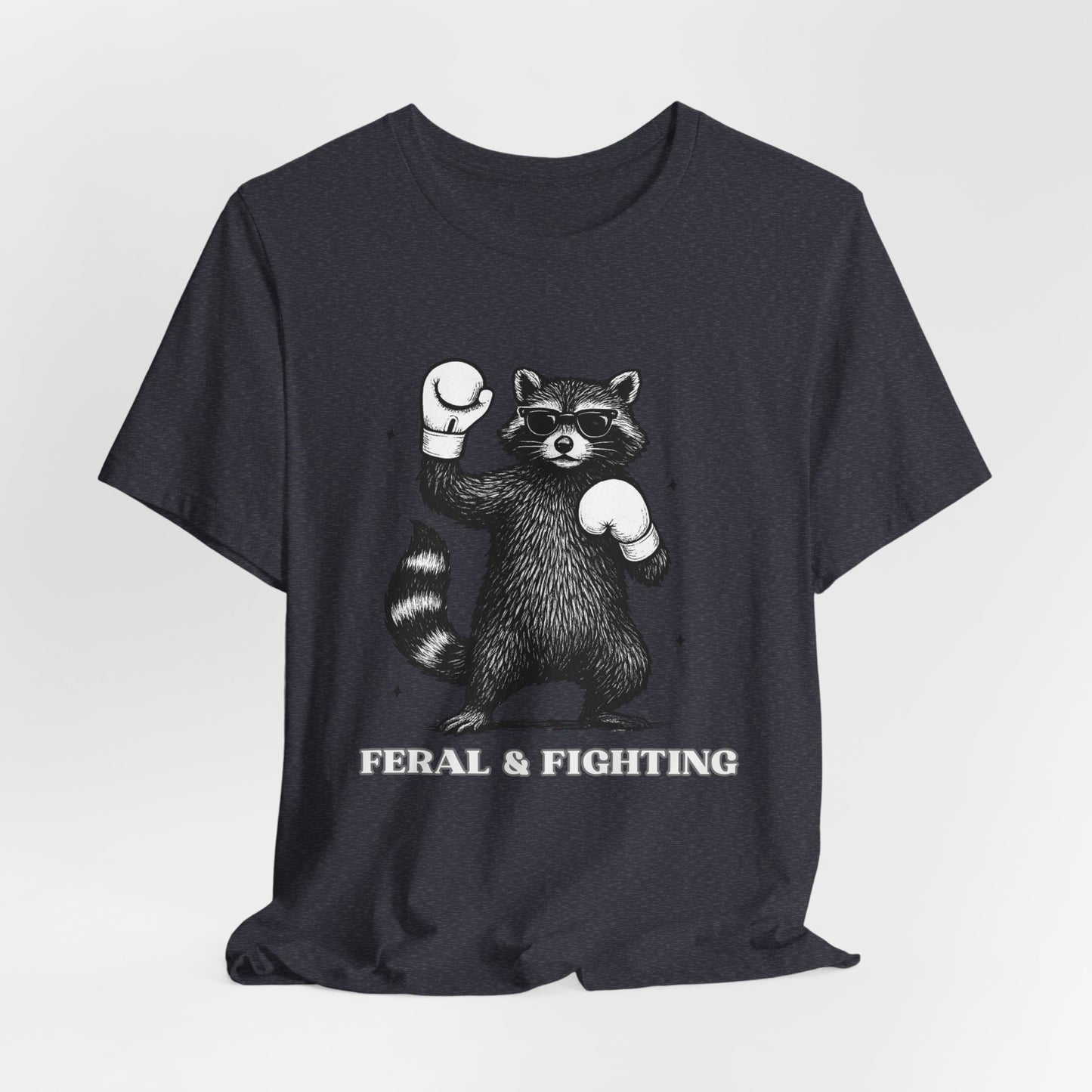 Feral and Fighting Boxing Raccoon - T-Shirt | Funny & Sarcastic | Roly Poly Print
