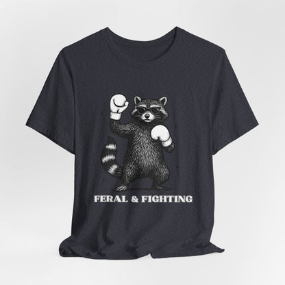 Feral and Fighting Boxing Raccoon - T-Shirt | Funny & Sarcastic | Roly Poly Print