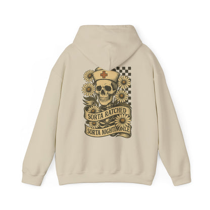 Sorta Ratched Sorta Nightingale with Daisies - Hoodie | Nurses and Healthcare | Roly Poly Print