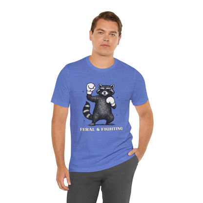 Feral and Fighting Boxing Raccoon - T-Shirt | Funny & Sarcastic | Roly Poly Print