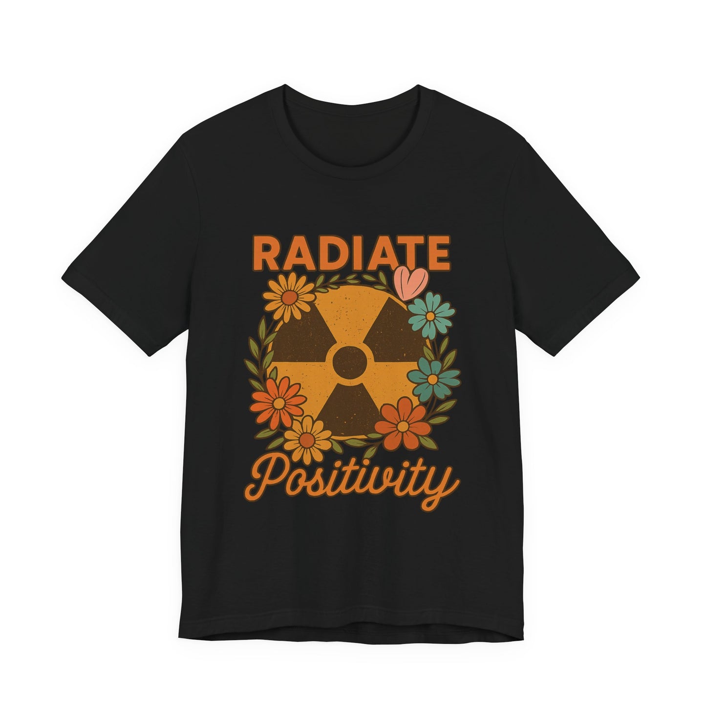 Radiate Positivity Radiation Symbol with Daisies - T-Shirt | Nurses and Healthcare | Roly Poly Print