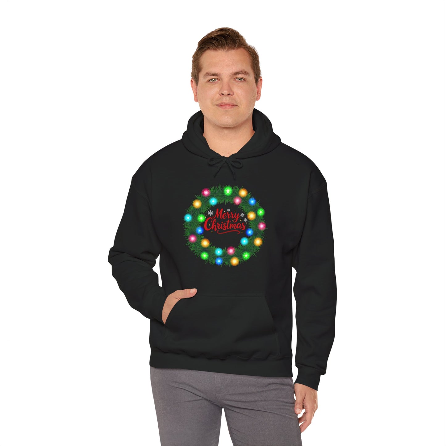 Merry Christmas Wreath - Christmas Hoodie | Holiday | Roly Poly Print