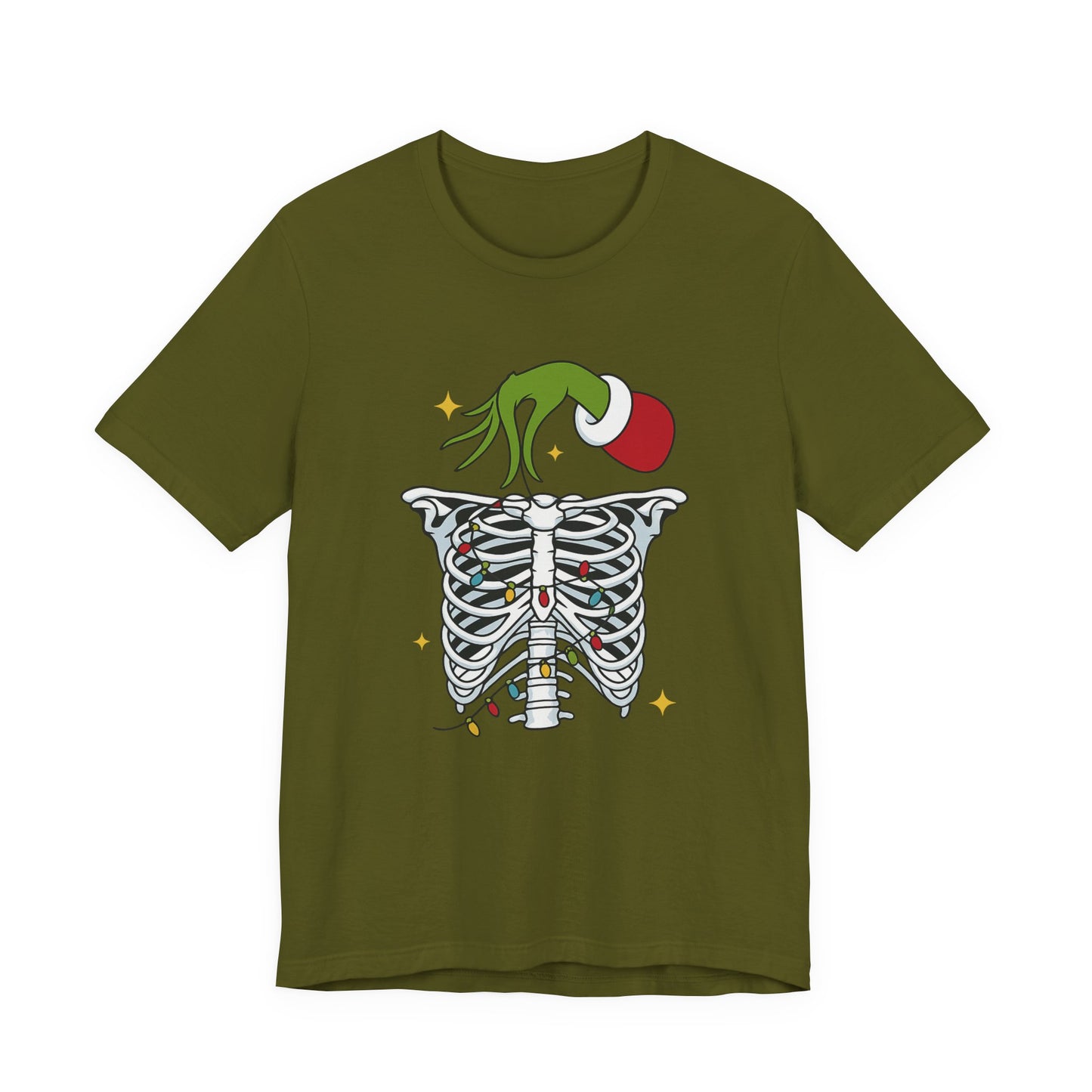 Grinch Holding Your Skeleton Ornaments - Christmas T-Shirt | Holiday | Roly Poly Print