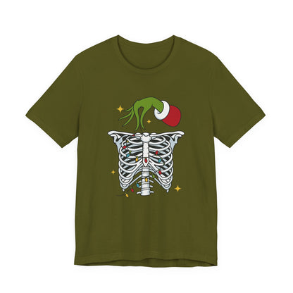 Grinch Holding Your Skeleton Ornaments - Christmas T-Shirt | Holiday | Roly Poly Print