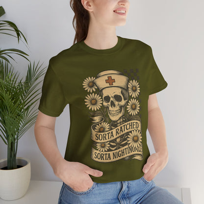 Sorta Ratched Sorta Nightingale with Daisies - T-Shirt | Nurses and Healthcare | Roly Poly Print