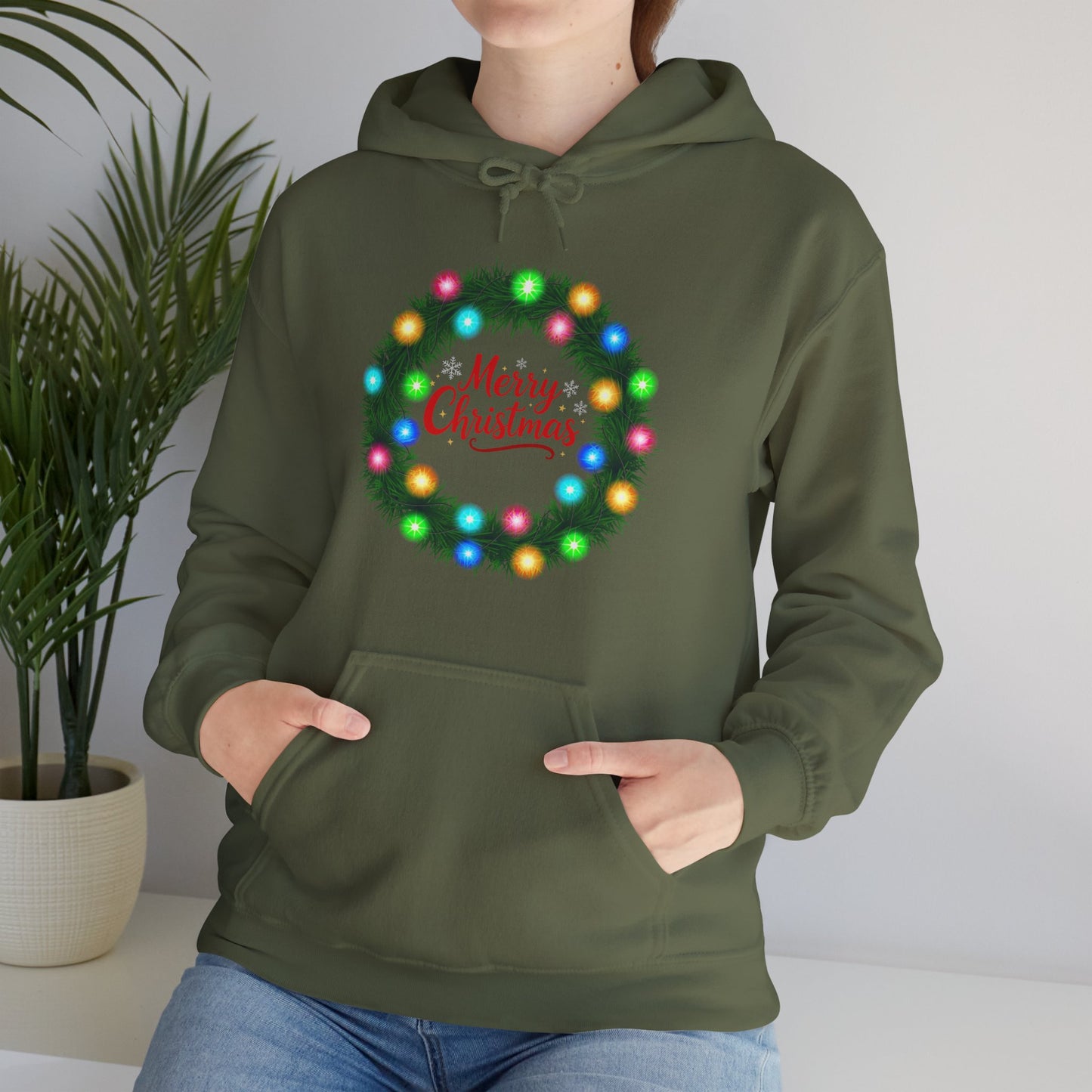 Merry Christmas Wreath - Christmas Hoodie | Holiday | Roly Poly Print