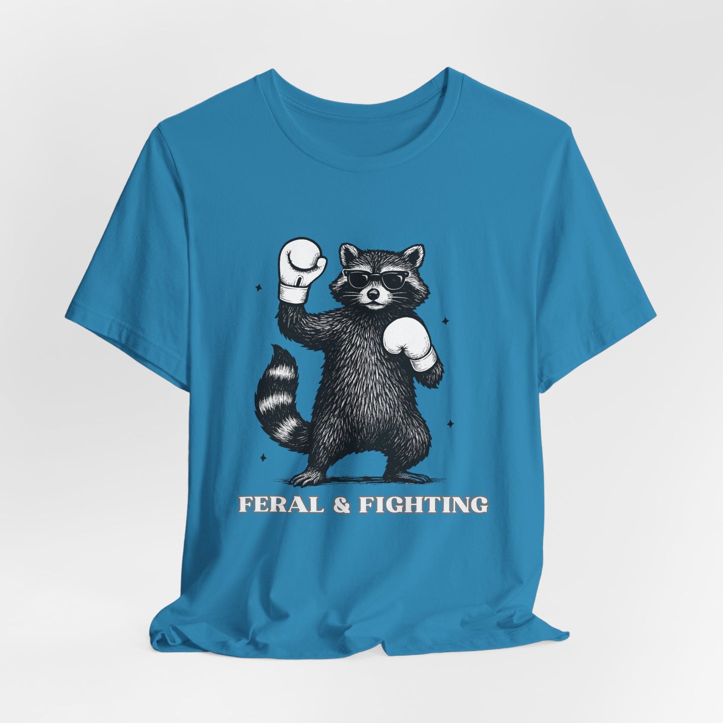 Feral and Fighting Boxing Raccoon - T-Shirt | Funny & Sarcastic | Roly Poly Print