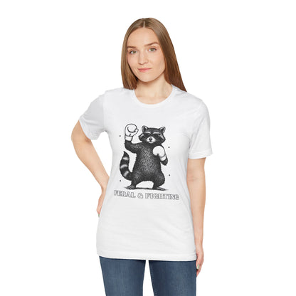 Feral and Fighting Boxing Raccoon - T-Shirt | Funny & Sarcastic | Roly Poly Print