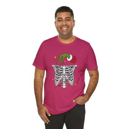 Grinch Holding Your Skeleton Ornaments - Christmas T-Shirt | Holiday | Roly Poly Print
