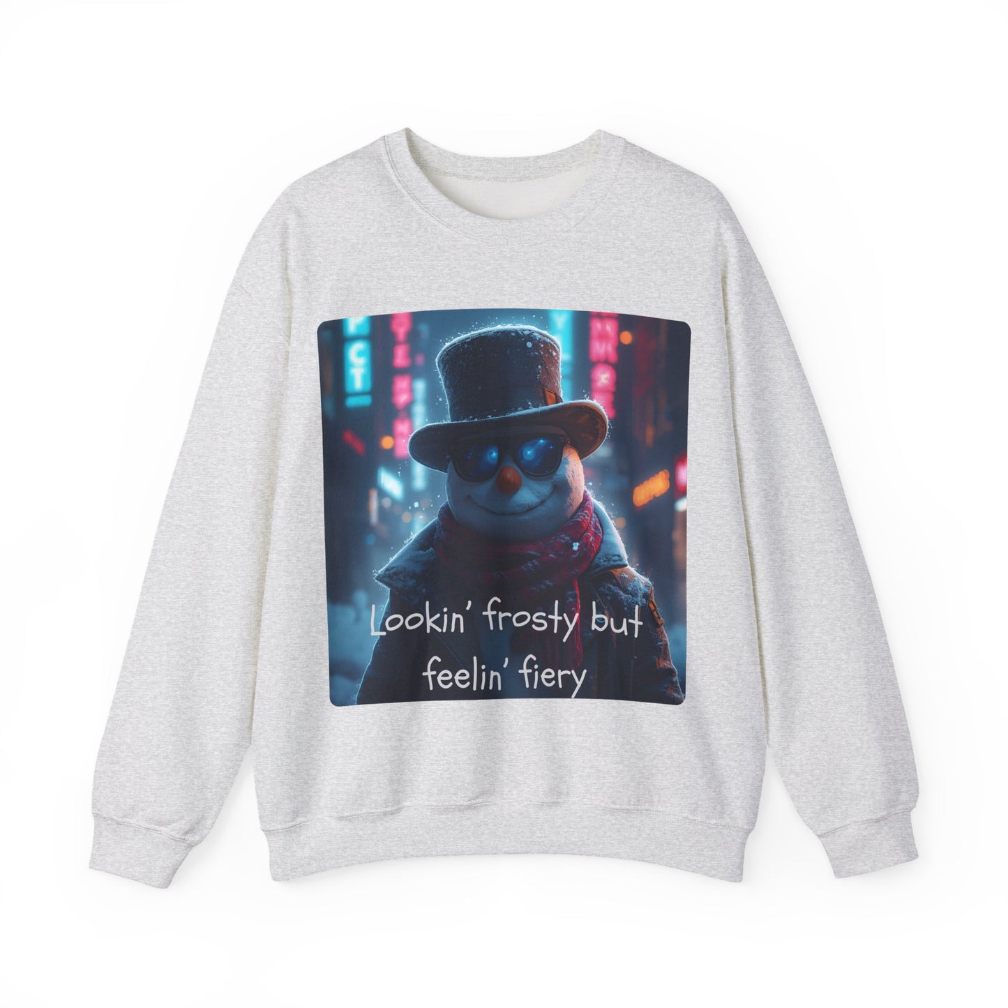 Lookin' Frosty, but Feelin' Fiery Snowman - Christmas Sweatshirt | Holiday | Roly Poly Print