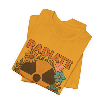 Radiate Positivity Radiation Symbol with Daisies - T-Shirt | Nurses and Healthcare | Roly Poly Print