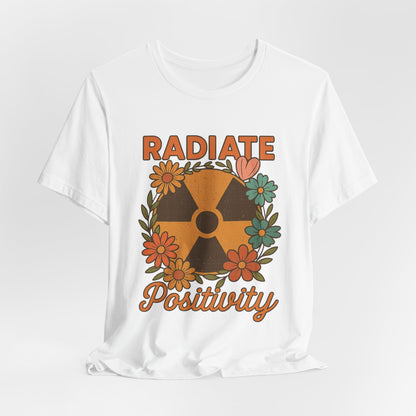 Radiate Positivity Radiation Symbol with Daisies - T-Shirt | Nurses and Healthcare | Roly Poly Print
