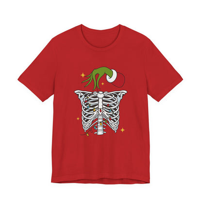Grinch Holding Your Skeleton Ornaments - Christmas T-Shirt | Holiday | Roly Poly Print