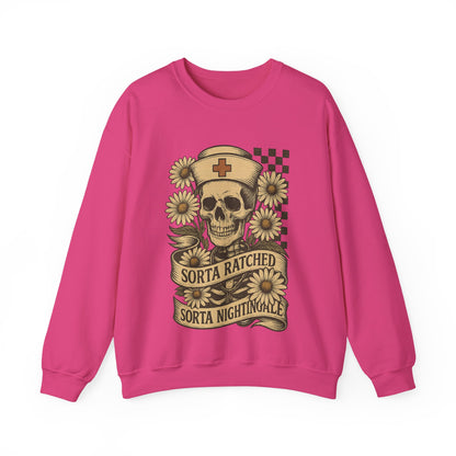 Sorta Ratched Sorta Nightingale with Daisies - Sweatshirt | Nurses and Healthcare | Roly Poly Print