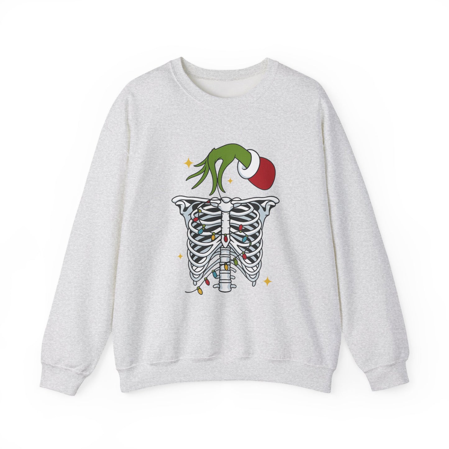Grinch Holding Your Skeleton Ornaments - Christmas Sweatshirt | Holiday | Roly Poly Print