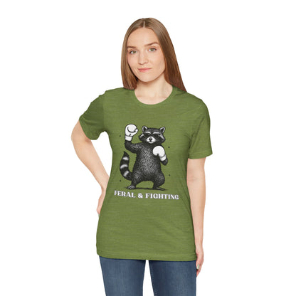 Feral and Fighting Boxing Raccoon - T-Shirt | Funny & Sarcastic | Roly Poly Print