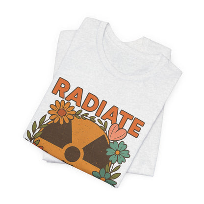 Radiate Positivity Radiation Symbol with Daisies - T-Shirt | Nurses and Healthcare | Roly Poly Print