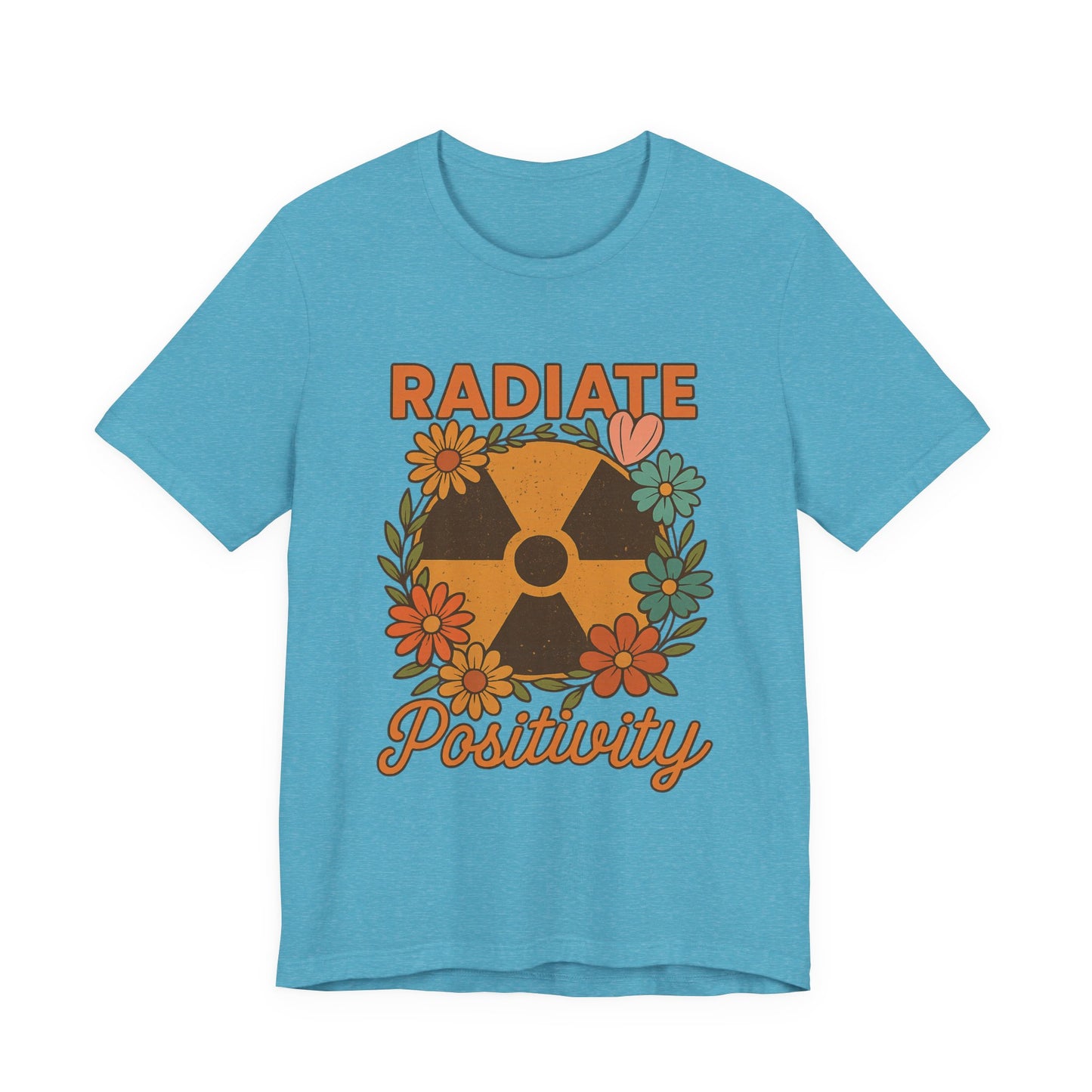 Radiate Positivity Radiation Symbol with Daisies - T-Shirt | Nurses and Healthcare | Roly Poly Print