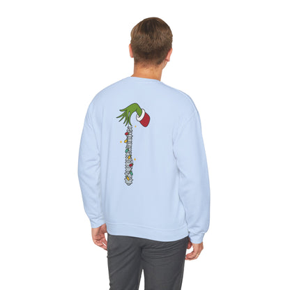 Grinch Holding Your Skeleton Ornaments - Christmas Sweatshirt | Holiday | Roly Poly Print
