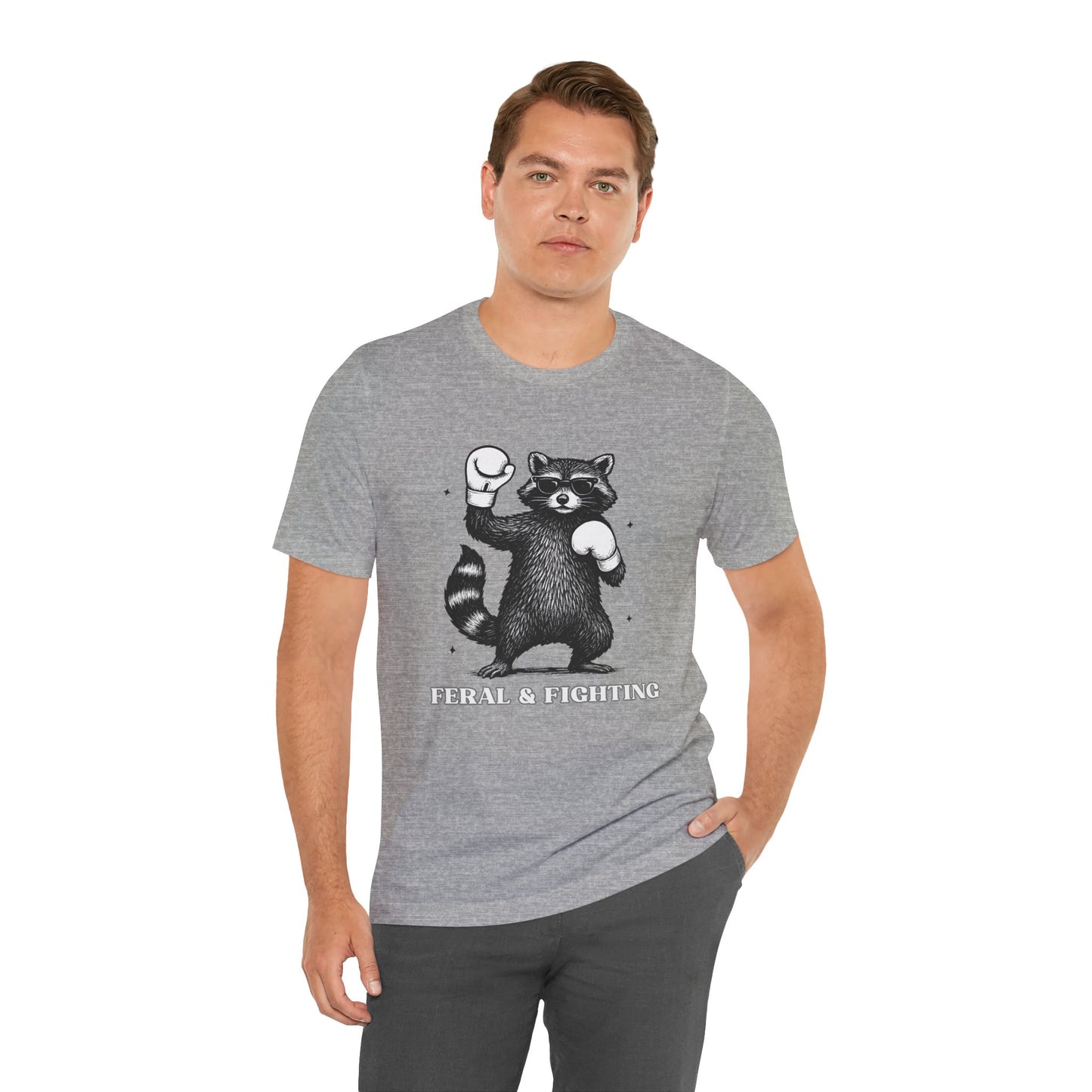 Feral and Fighting Boxing Raccoon - T-Shirt | Funny & Sarcastic | Roly Poly Print