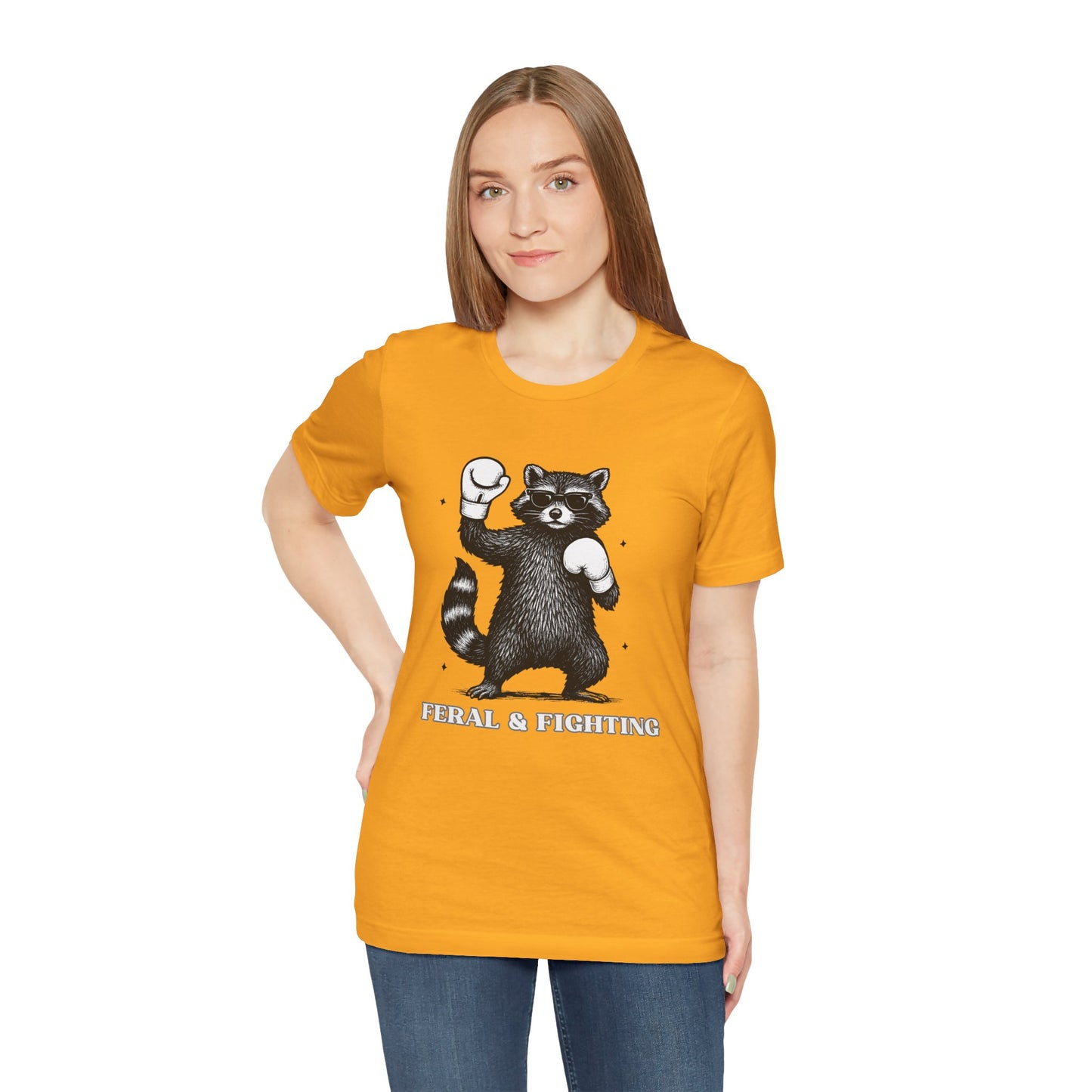 Feral and Fighting Boxing Raccoon - T-Shirt | Funny & Sarcastic | Roly Poly Print