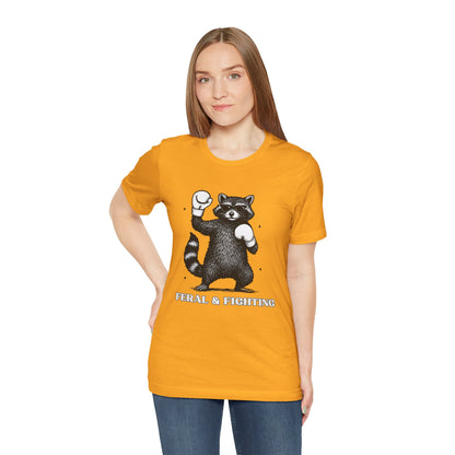 Feral and Fighting Boxing Raccoon - T-Shirt | Funny & Sarcastic | Roly Poly Print