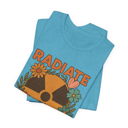 Radiate Positivity Radiation Symbol with Daisies - T-Shirt | Nurses and Healthcare | Roly Poly Print
