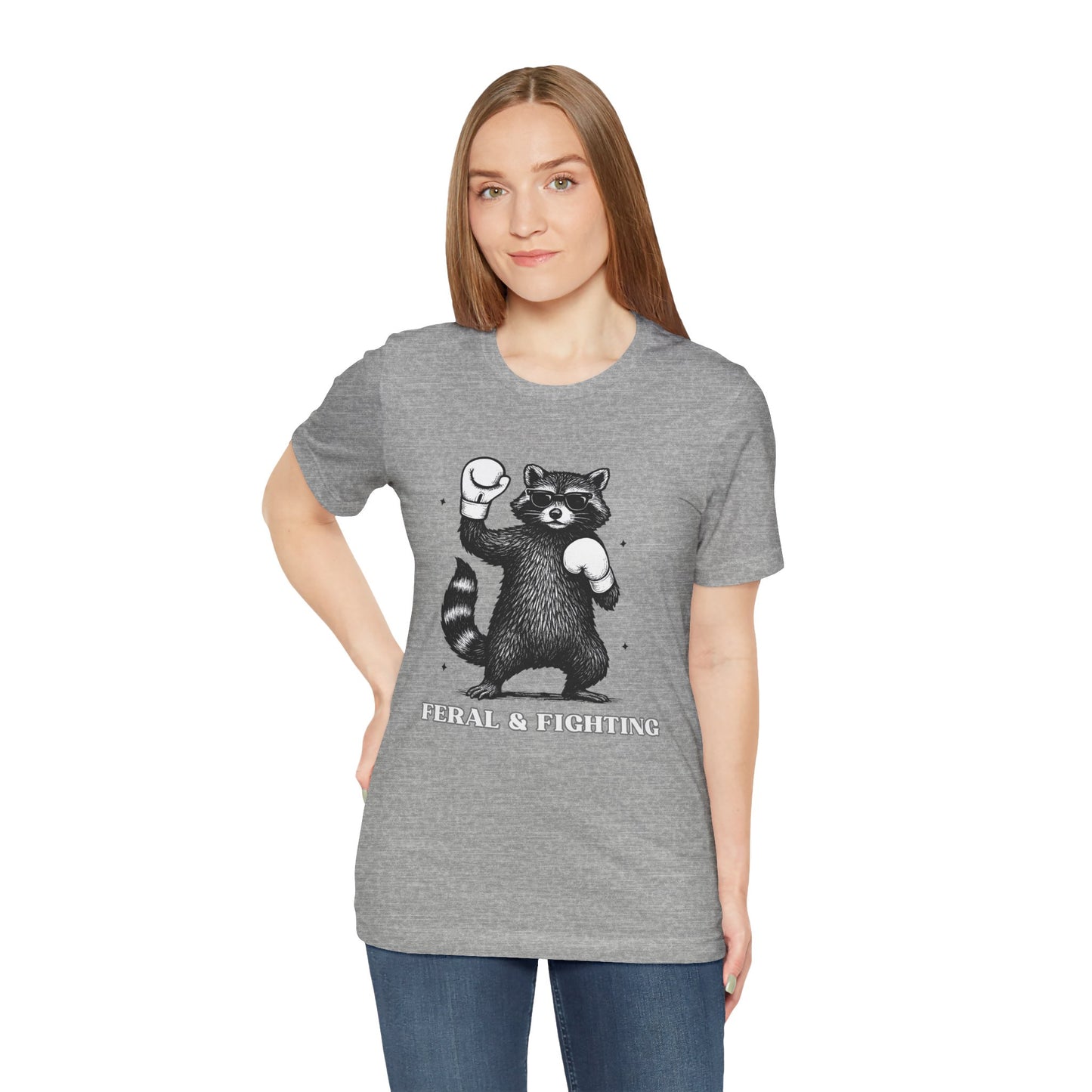 Feral and Fighting Boxing Raccoon - T-Shirt | Funny & Sarcastic | Roly Poly Print