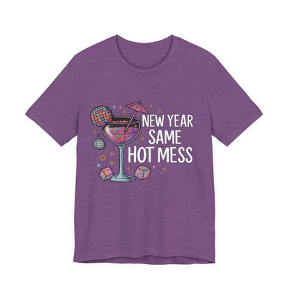 New Year Same Hot Mess Tee — Funny NYE Cocktail Graphic T-Shirt