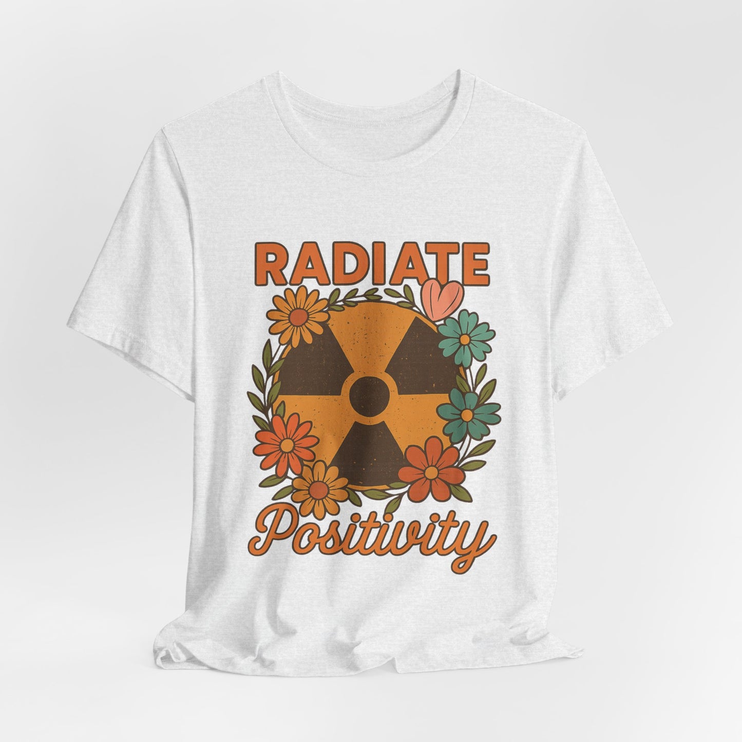 Radiate Positivity Radiation Symbol with Daisies - T-Shirt | Nurses and Healthcare | Roly Poly Print