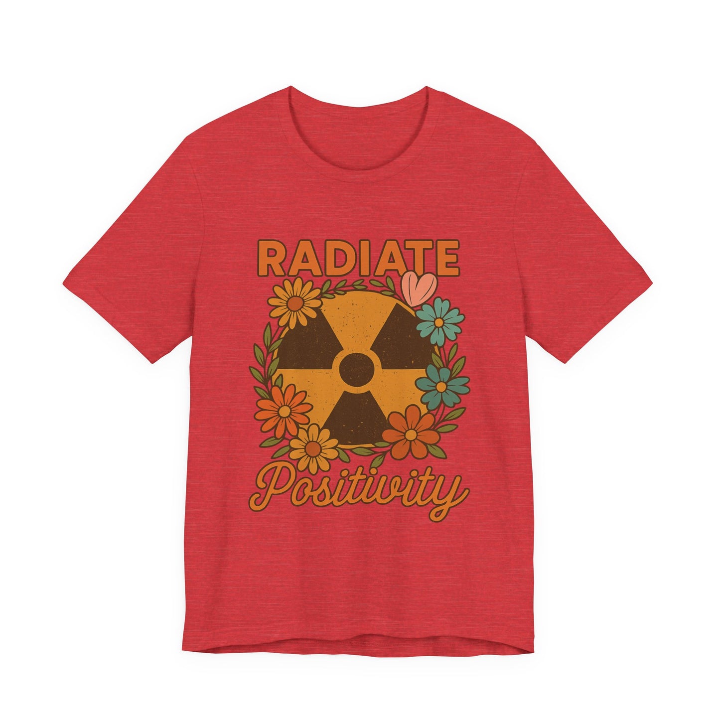 Radiate Positivity Radiation Symbol with Daisies - T-Shirt | Nurses and Healthcare | Roly Poly Print