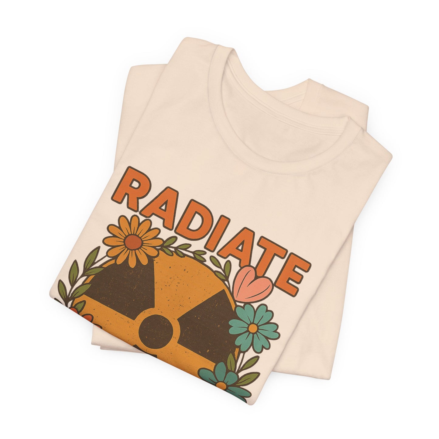 Radiate Positivity Radiation Symbol with Daisies - T-Shirt | Nurses and Healthcare | Roly Poly Print