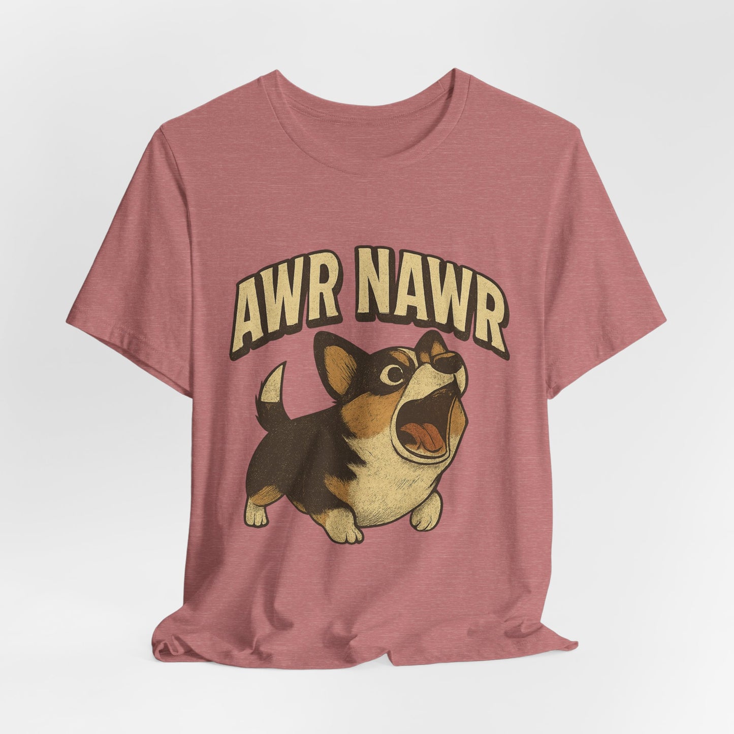Awr Nawr Corgi T-Shirt — Cute Barking Dog Graphic Tee