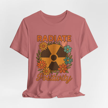 Radiate Positivity Radiation Symbol with Daisies - T-Shirt | Nurses and Healthcare | Roly Poly Print