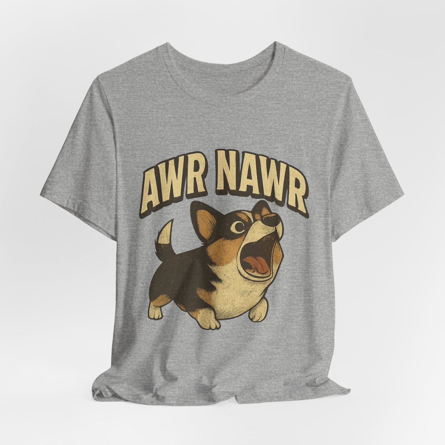Awr Nawr Corgi T-Shirt — Cute Barking Dog Graphic Tee
