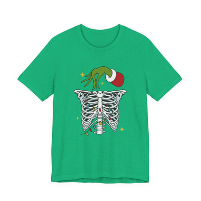 Grinch Holding Your Skeleton Ornaments - Christmas T-Shirt | Holiday | Roly Poly Print