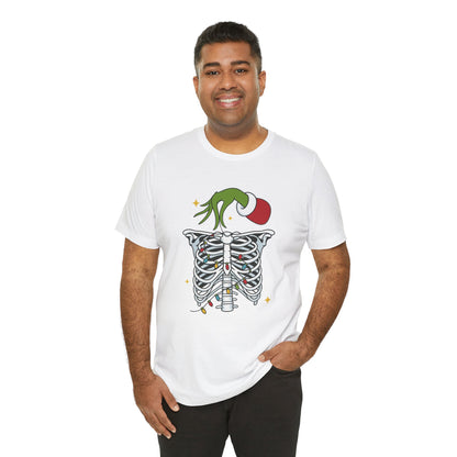 Grinch Holding Your Skeleton Ornaments - Christmas T-Shirt | Holiday | Roly Poly Print