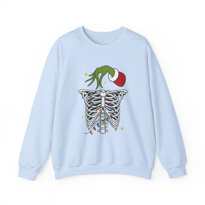 Grinch Holding Your Skeleton Ornaments - Christmas Sweatshirt | Holiday | Roly Poly Print