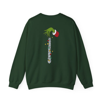 Grinch Holding Your Skeleton Ornaments - Christmas Sweatshirt | Holiday | Roly Poly Print